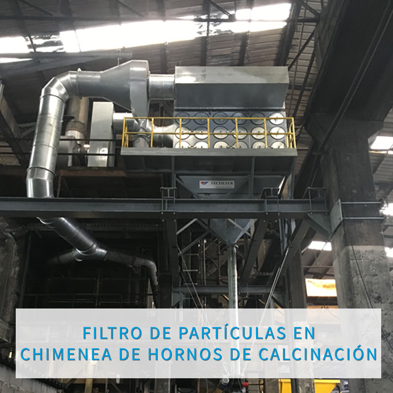 FILTRO DE PARTÍCULAS EN LA CHIMENEA DE HORNOS DE CALCINACIÓN