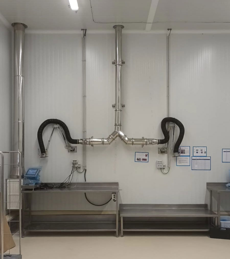 sistema de captación de leche en polvo en empresa alimentaria