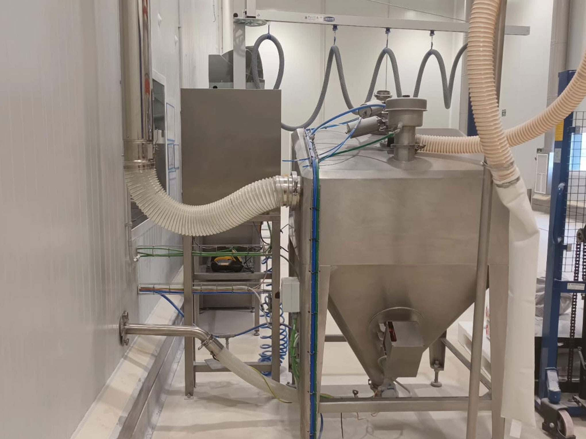 sistema de captación de leche en polvo en empresa alimentaria