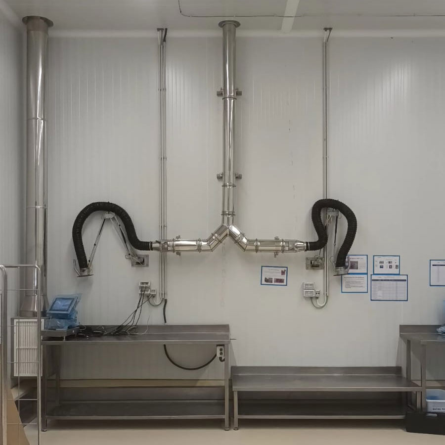 sistema de captación de leche en polvo en empresa alimentaria