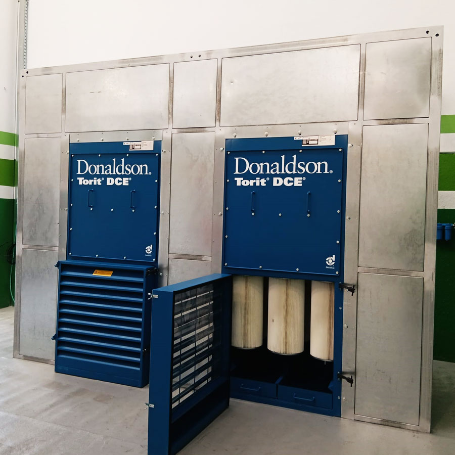 Cabina de captación de polvo de corte y pulido poliéster