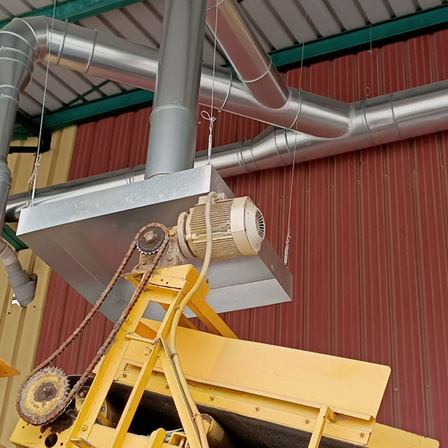 Sistema de captación polvo vidrio triturado