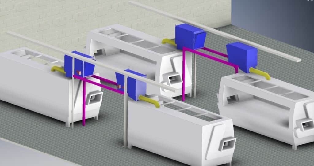 Sistema de captación neblinas en centros de mecanizado