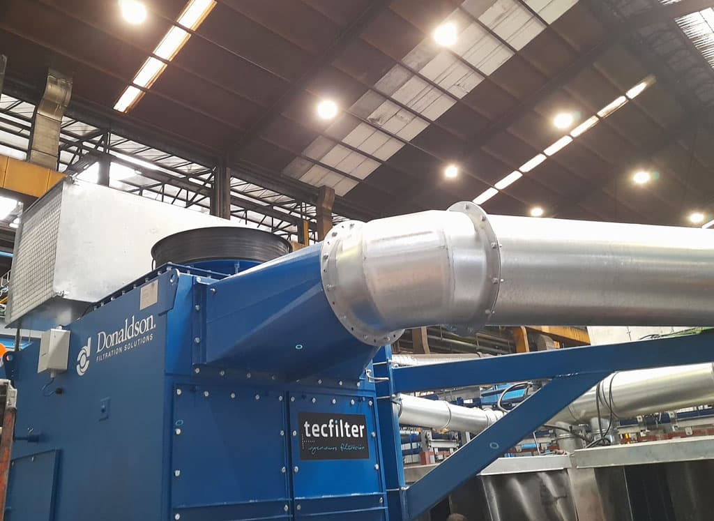 Sistema de captación de polvo de repasado de piezas de aluminio en sector de la automoción